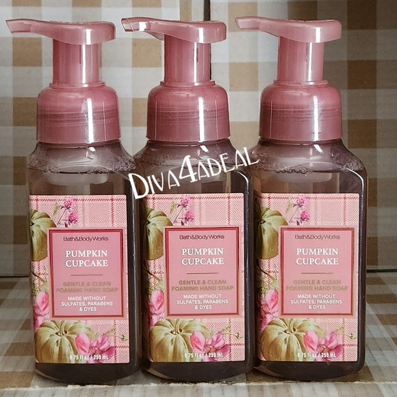 3X Bath & Body Works PUMPKIN CUPCAKE Foam Hand Bundle - Picture 1 of 2